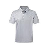 DEOLAX Camisas Polo Masculinas De Desempenho Absorção De Umidade Camisa De Golfe Casual Dry Fit Manga Longa E Curta Triângulo Cinza 1 P