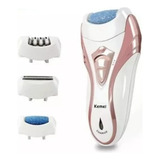 Depilador Elétrico Sem Fio Kemei Km 3010 Cor Branco E Rosa 1