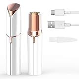 Depilador Facial Feminino Depilador Facial Portátil Feminino Dispositivo Elétrico Indolor Para Remoção De Pelos Faciais Lábio Superior E Queixo Recarregável Por USB Branco