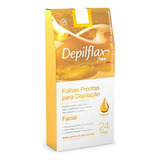 Depilflax Ceras Prontas Depilação Facial Natural 24 Folhas Toque Suave Rápida Eficaz