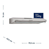 Depurador De Ar Parede Electrolux 80cm Inox Com Filtro Lavável E Máscara Captadora De Ar De80x 79 5cm X 14cm X 49 5cm 127v