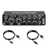 Depusheng Interface De Áudio Usb Rx2- Placa Som Para Gravação Computador- Estúdio Doméstico- Pode Conectar Microfone Condensador 48 V- Guitarra