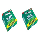 Derby Verde Aço Inox 200 Lâminas De Barbear Para Navalhetes