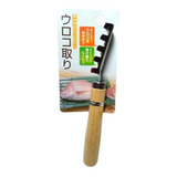 Descamador De Peixe 17x2 7cm Echo De Aço Inox E Cabo Madeira