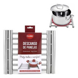 Descanso De Panelas Duplo Extensível Aço Inox 2 Em 1
