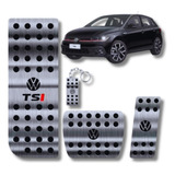 Descanso De Pé E Pedaleira Inox Puro Para Vw Polo Tsi 2020