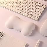 Descanso De Pulso Para Mouse Suporte Para Teclado Em Formato De Osso à Prova D água Resistente A Manchas Adequado Para A Pele Branco 