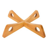 Descanso Panela Bambu Suporte Protetor Apoio Mesa 03 Peças