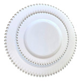 Descartável Luxo Prata Plastic Pratos Jantar Sobremesa 6un