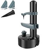 Descascador Elétrico De Batata Descascador Automático De Corte Sem Esforço Máquina De Descascar De Rotação Rápida Com Fundo Antiderrapante 3 Lâminas De Aço Inoxidável Para Peras E Batata
