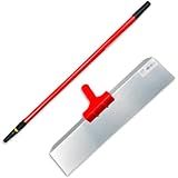 Desempenadeira Rodo Lisa De Aço 48x12cm Com Sup Universal Para Massa Corrida E Cabo Extensor Roma Profissional Kit