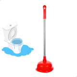 Desentupidor Sucção Vaso Sanitario Borracha Manual Cabo Inox