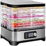 Desidratador Elétrico De Alimentos Desidratador De Frutas Com Bandeja De 5 Camadas De 35 A 70 C Controles De Temperatura Ajustáveis Para Ervas Vegetais Livre De BPA Preto