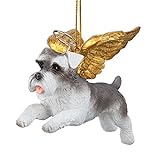 Design Toscano Ornamentos De árvore De Natal JH170719 Honor The Pooch Miniatura Schnauzer Holiday Angel Dog Ornamentos Coloridos