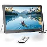 Desobry TV Pequena De 14 1 Polegadas TV Portátil 1080p Com Antena Suporte Para Mini TV HDMI USB AV TV LCD Sintonizador Digital Embutido Suporte De TV Alto Falantes Duplos TV Operada Por