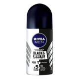 Desodorante Antitranspirante Men Roll On Black White Invisible 50ml Nivea