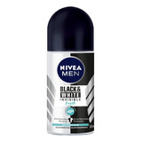 Desodorante Antitranspirante Men Roll On Black   White Invisible Fresh 50ml Nivea
