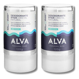 Desodorante Stick Alva Crystal 120g Kit Com 2 Unidades