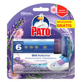 Desodorizador Sanitário Gel Adesivo Aplicador E Refil 6 Discos Lavanda 38g Pato