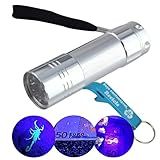 Detector De Dinheiro Falso Escorpião 9 LEDs UV Prata Chaveiro CBRN18673