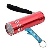 Detector De Dinheiro Falso Escorpião 9 LEDs UV Vermelho Chaveiro CBRN18697