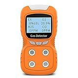 Detector De Gás Portátil XLA Alert Com Clipe De Gás Para 4 Monitores De Gás Analisador De Testador Visor LCD Recarregável Luz De Som Choque E Qualidade Do Ar Detector De 2 Anos 