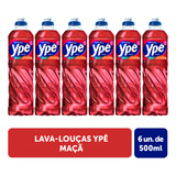Detergente Lava Louças Ypê Maçã 500ml Com 6 Unidades
