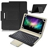 DETUOSI Capa Universal Para Tablet Android De 10 1 Polegadas Com Teclado Teclado Bluetooth Sem Fio Removível Capa Fólio De Couro PU Suporte Capa Portátil De Viagem Para Tablet