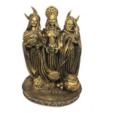 Deusa Triplice Wicca Estatueta Resina Wicca dourada 