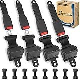 Dewkake Kit De Cintos De Segurança Para Carrinho De Golfe 4 Peças Universal Retrátil Dianteiro E Traseiro Kit De Cintos De Segurança Para Carrinho De Golfe Para Ezgo Club Car