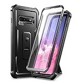 Dexnor Capa Para Samsung Galaxy S10 Protetor De Tela Embutido E Suporte Capa Protetora Resistente à Prova De Choque De Grau Militar Para Samsung Galaxy S10 Preta