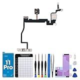 DGSCSMY Para IPhone 11 PRO Botão Liga Desliga Luz Flash Cabo Flexível Reparação OEM On Off Microfone Lanterna Cabo Conjunto De Interruptor Suporte De Metal Kit De Ferramentas De Fixação Completo A2160