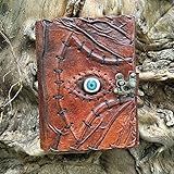 Diário De Couro Hocus Pocus Livro De Feitiços Em Branco Com Fecho De Fecho Caderno Vintage Cadernos Encadernados Bruxaria Grimório Bruxa Olho Mágico Caderno De Esboços Desenho Diário Viagem Antigo Bordas Papel Perfeito Para O Dia Das Bruxas