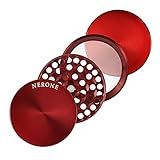 Dichavador Moedor NERONE 4 Partes Metal Vermelho