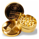 Dichavador Moedor Triturador De Metal Dourado Gold 3 Partes