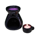 Difusor Aromatizador Rechaud À Vela Cerâmica Preto Grande