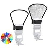 Difusor De Flash Para Speedlight Pacote Com 2 Prata Branco 2 Lados Kit De Refletor De Difusor De Flash Com Alça Elástica Para Câmera Canon Nikon Sony Godox