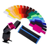 Difusor Flash Speedlite Colorido 20 Gelatinas Gel Com Bolsa