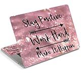 DINKY Decalque Adesivo Para Laptop- 12- 13- 13-3- 14- 15- 15-4- 15-4- 15-6- 15-6- Laptop Universal Reutilizável Vinil Skin Adesivos Capa Arte Decalque Notebook PC Protetor Personalizado -Letras Rosa-