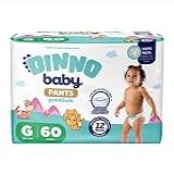 Dinno Baby Pants Premium- Fralda-Calça Tamanho G- 60 Unidades- 12 Horas De Proteção
