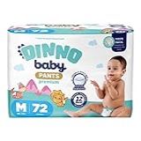 Dinno Baby Pants Premium- Fralda-Calça Tamanho M- 72 Unidades- 12 Horas De Proteção