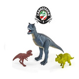 Dinossauro Carnotauro Grande Com 2 Mini Dinos Adijomar