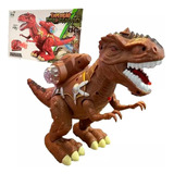 Dinossauro Grande T Rex Solta Fumaça Brinquedo Anda Sons Luz