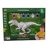 Dinossauro Para Colorir Pintar Parassauro Infantil Dino Paint Menino Menina Estimula CriatividadeTinta Pincel Original Zoop Toys