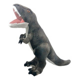 Dinossauro Tiranossauro Rex Marrom 23 Cm Pelúcia Altura Cor Marrom escuro