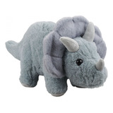 Dinossauro Triceratops Bicho De Pelúcia Cinza 31 Cm
