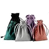 DINYAO Pacote De 5 Peças Pequenas 5 Cores Tecido Misto De Tecido Bolsa Com Cordão Joias De Veludo Para Casamento Festa Sacos De Doces 15 X 19 Cm 5 Cores 