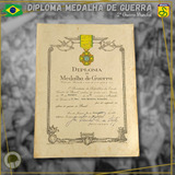 Diploma Da Medalha De Guerra Feb