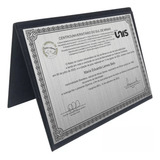 Diploma Placa De Homenagem Aço Inox 20x30cm Com Capa Veludo