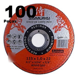 Disco Corte Fino 4 1 2 Aço Inox P Esmerilhadeira 100 Peças Cor Vermelho